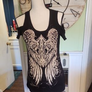 Women's Black Graphic Top